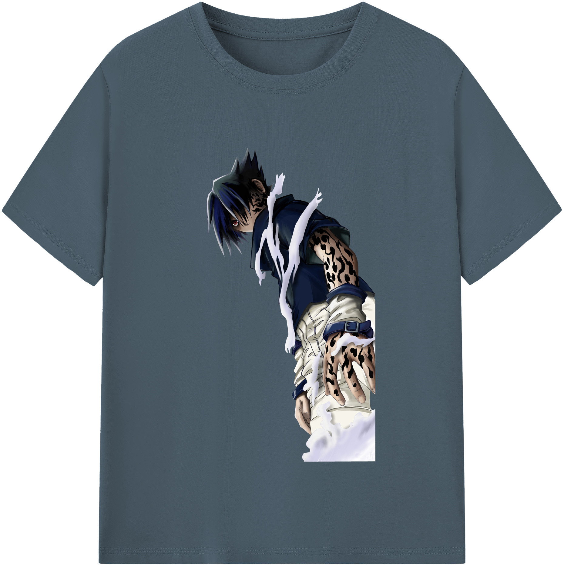 （画像用） NARUTO -ナルト- うちは サスケ Uchiha Sasuke 綿100％半袖Tシャツ（フロントプリント）
